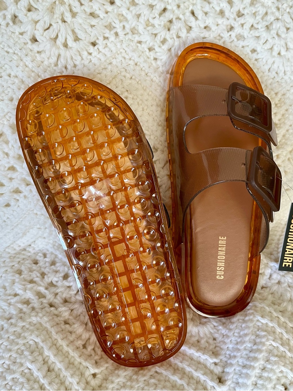 CUSHIONAIRE Pool Slides For Women Waterproof Double Buckle Adjustable Slip-On - Picture 2 of 8